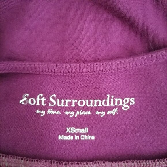 Soft Surroundings Purple Maroon Long Sleeve Open Front Cardigan Sweater Size XS - Picture 5 of 6